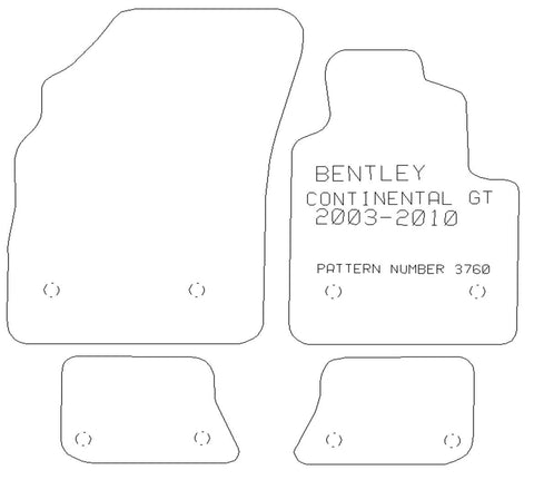 BENTLEY Continental Gt 2003 - 2010 With Clips In Rear Mats - Tailored Car Carpet Car Mats - Green Flag Shop