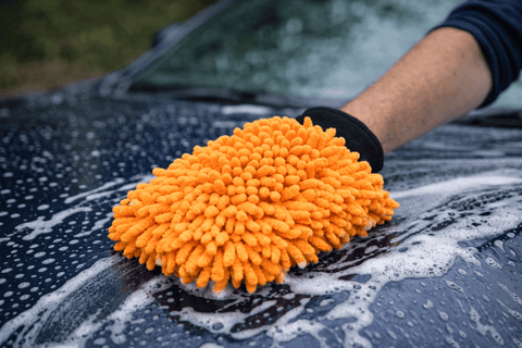 Chenille Microfibre Car Wash Mitt – Scratch Free Vehicle Washing Glove - Green Flag Shop