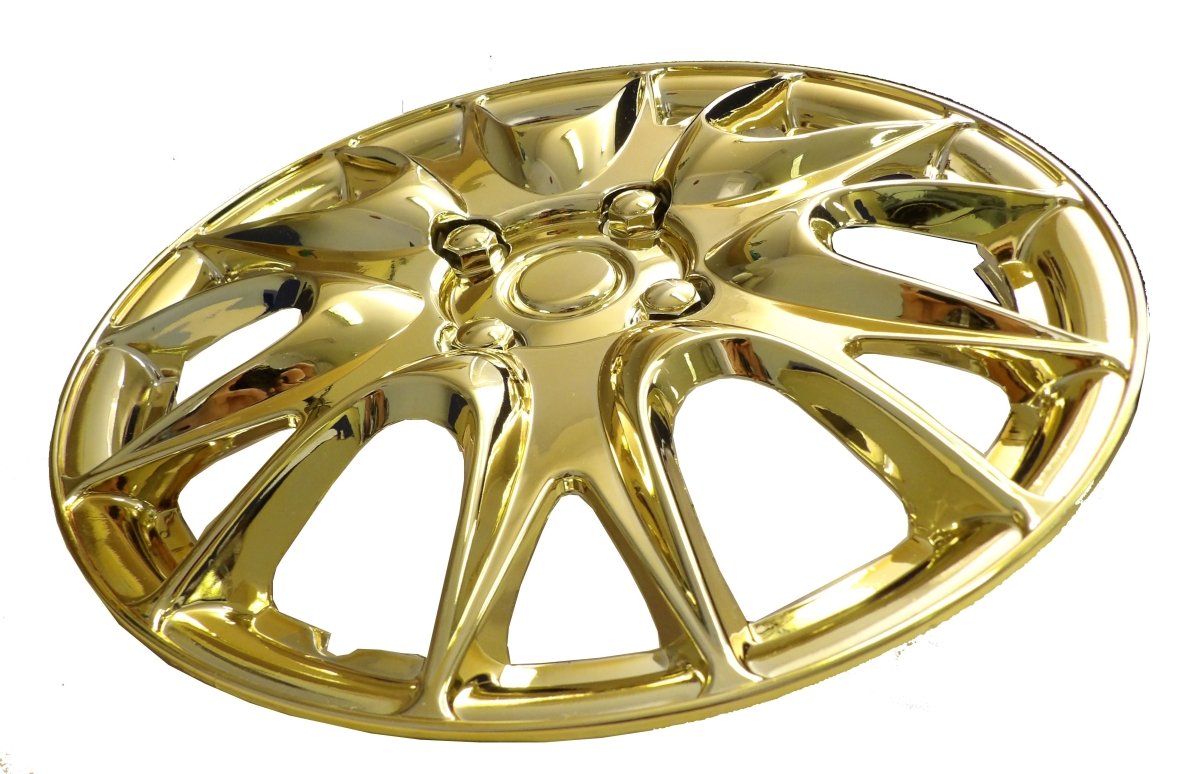 Cosmos 15" Chrome Gold Wheel Trims (Set of 4) - Green Flag Shop