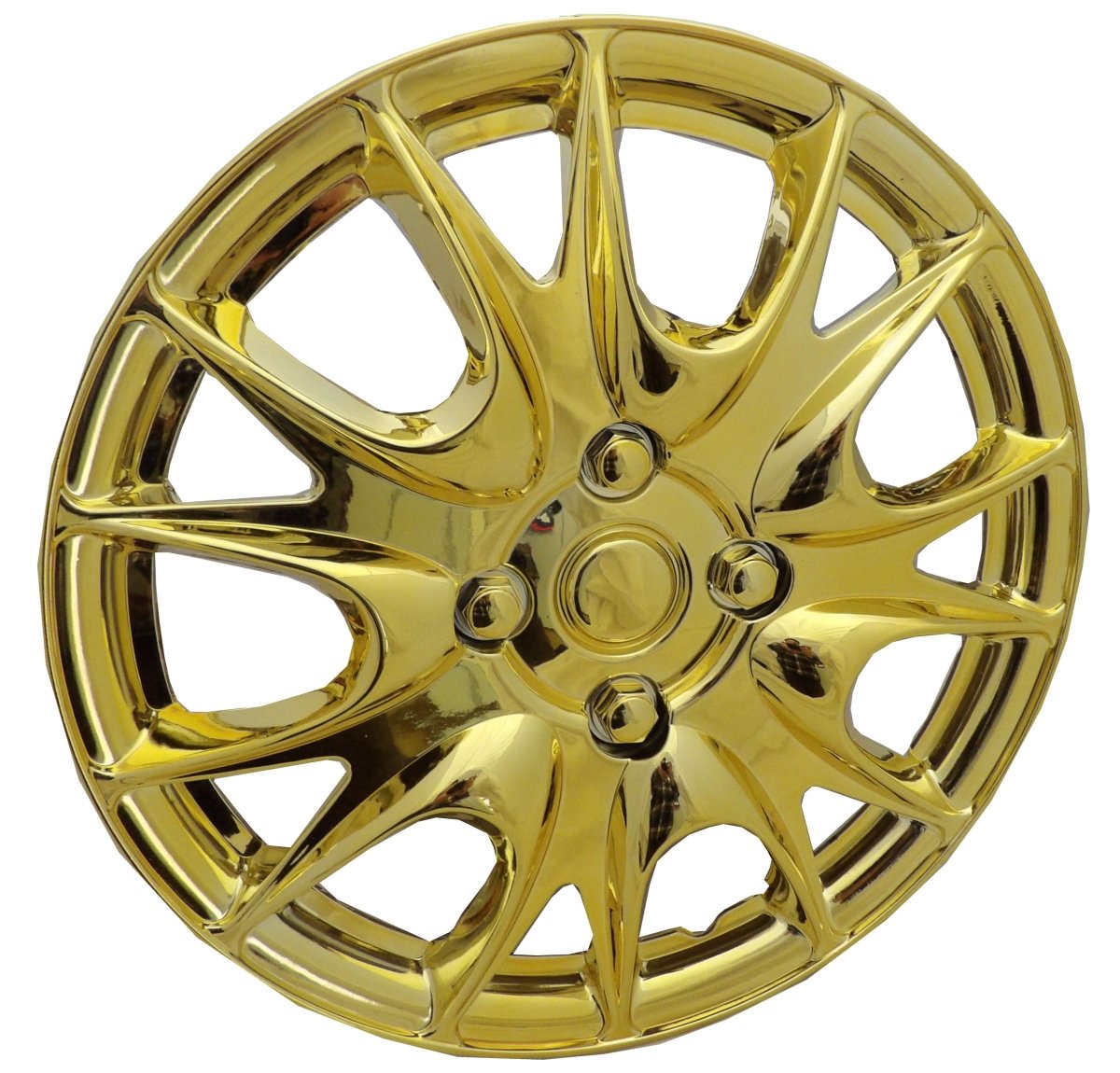 Cosmos 15" Chrome Gold Wheel Trims (Set of 4) - Green Flag Shop