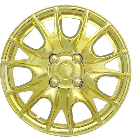 Cosmos 15" Chrome Gold Wheel Trims (Set of 4) - Green Flag Shop