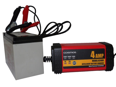 Cosmos Intelligent Battery Charger – Smart 4A & 6A Car Battery Charger - Green Flag Shop