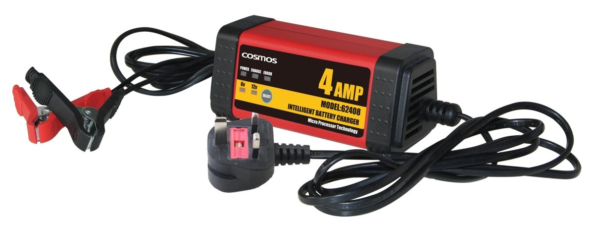Cosmos Intelligent Battery Charger – Smart 4A & 6A Car Battery Charger - Green Flag Shop
