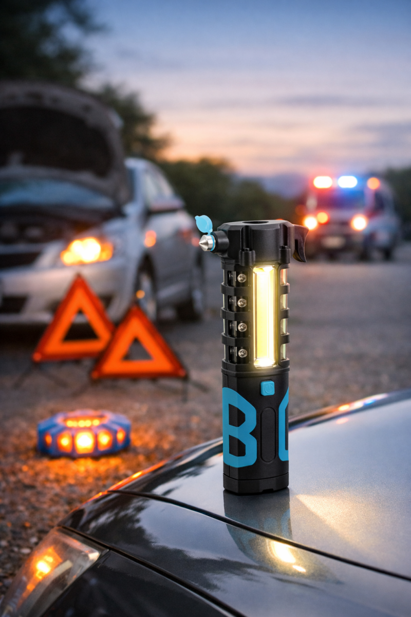 Emergency Road Tool Safety Hammer with LED - Green Flag Shop