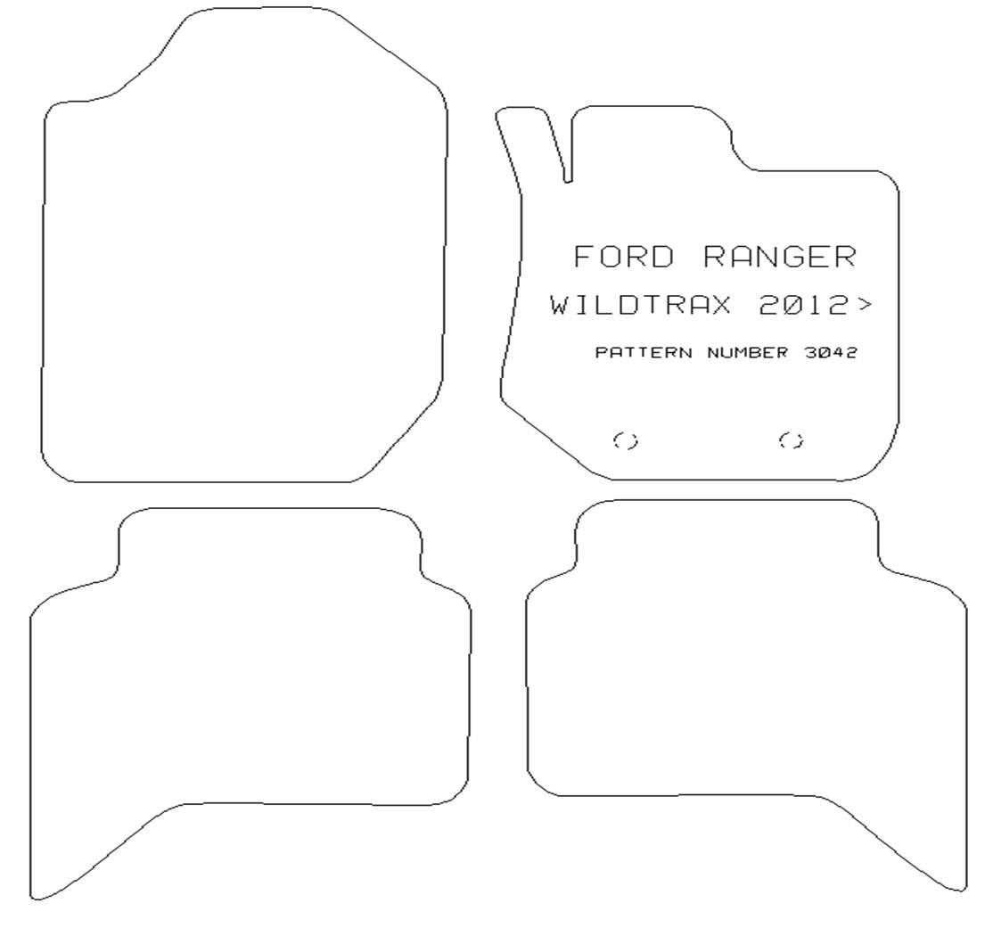 Ford Ranger 2012 - > Alternative Shape (Wildtrax) - Tailored Car Carpet Car Mats - Green Flag Shop