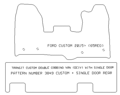 FORD Transit Custom Double Cab Single Side Door2015 - 2018 4Clips - Tailored Car Carpet Car Mats - Green Flag Shop