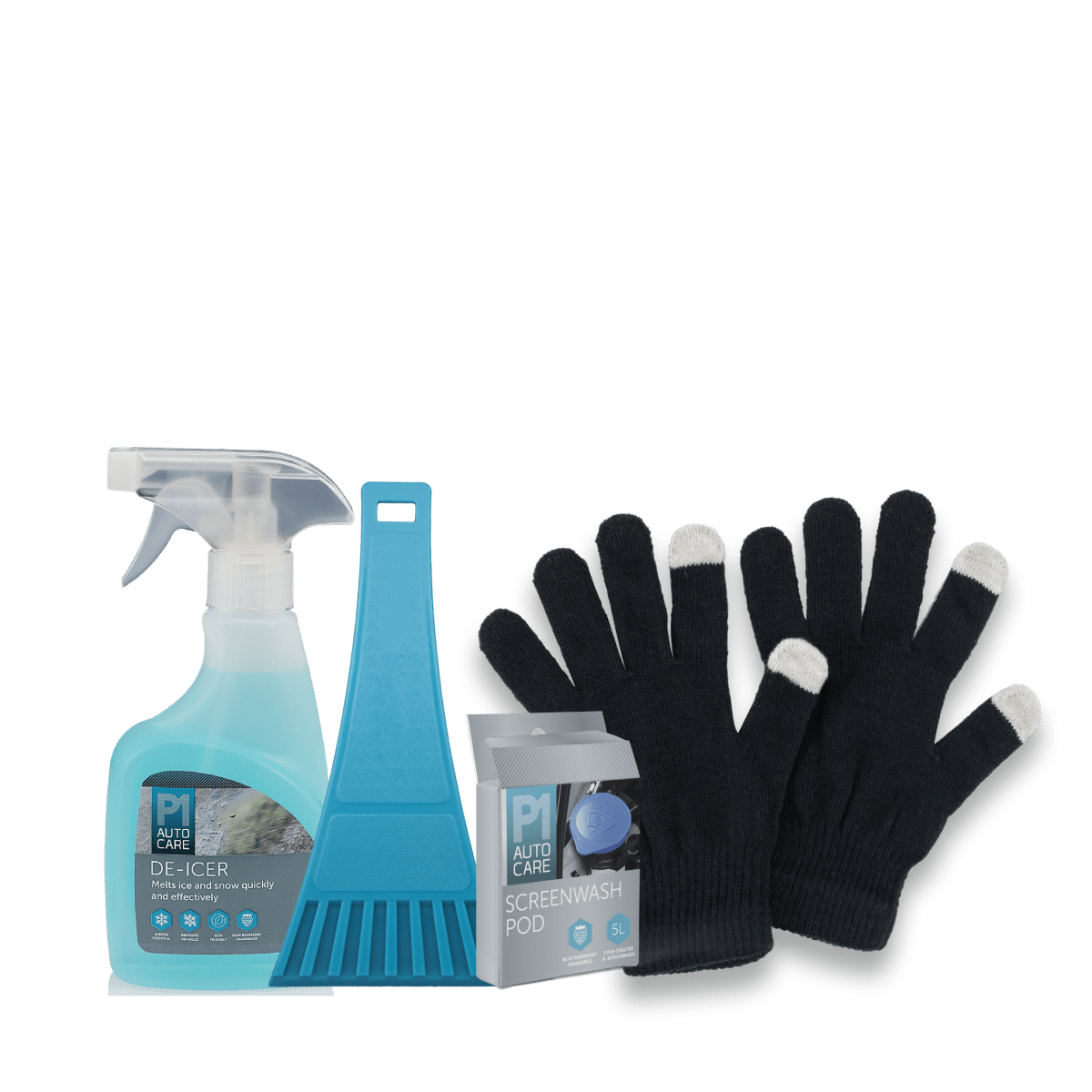 Green Flag Winter Kit - Windscreen De - Icer, Ice Scrapper, Screen wash Pod and Touch Screen Gloves - Green Flag Shop