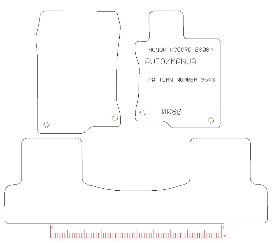 HONDA Accord 2008 Taxi Version 1 Piece Rear - Tailored Car Carpet Car Mats - Green Flag Shop