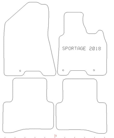 KIA Sportage 2018 - 2019 Hook Fixing System - Tailored Car Carpet Car Mats - Green Flag Shop