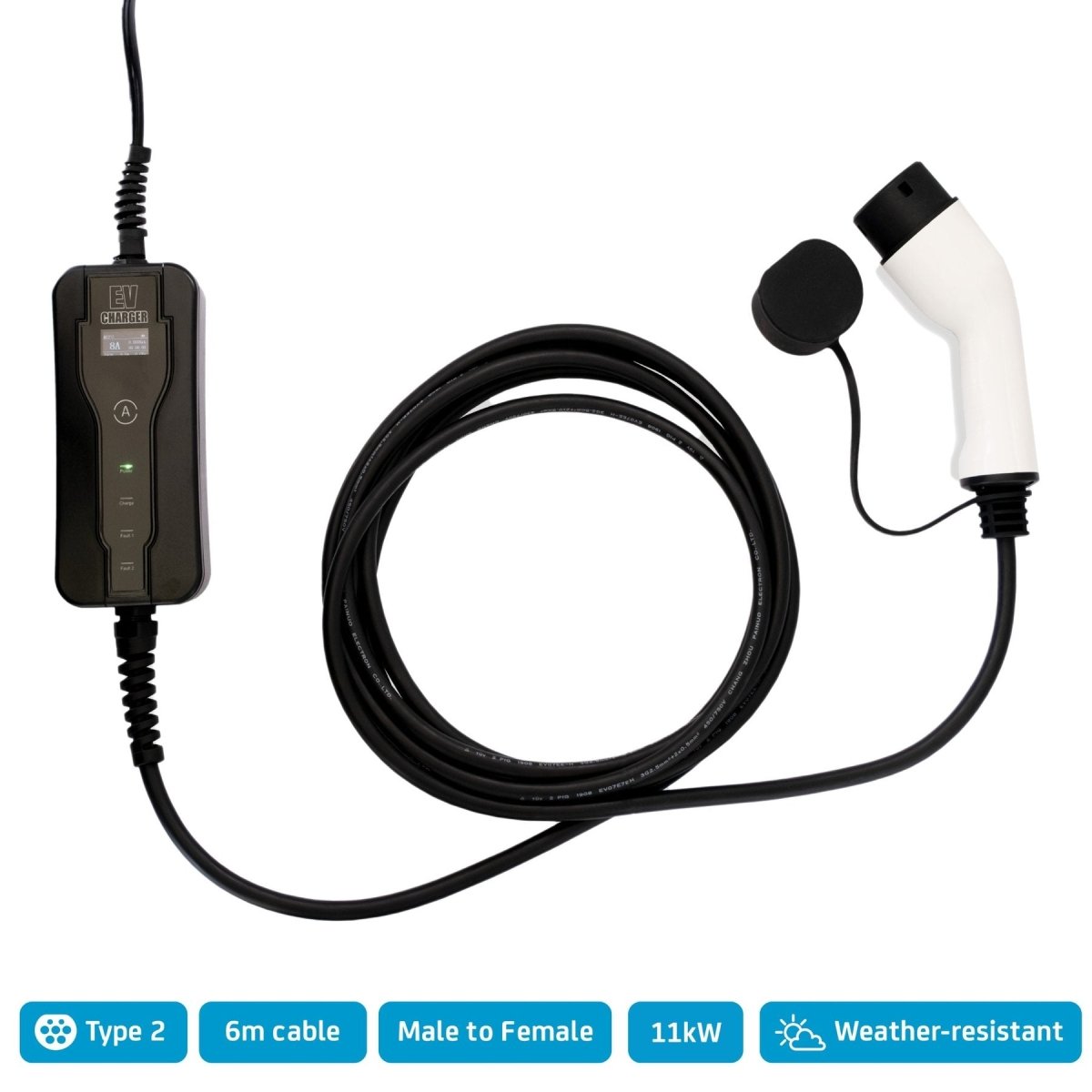 Type 2 EV Charging Cable (UK 3 - Pin Plug) - Green Flag Shop