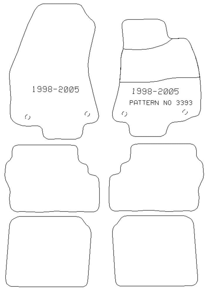 VAUXHALL Zafira 1998 - 2005 6Pce Set Clips Driver And Pass - Tailored Car Carpet Car Mats - Green Flag Shop