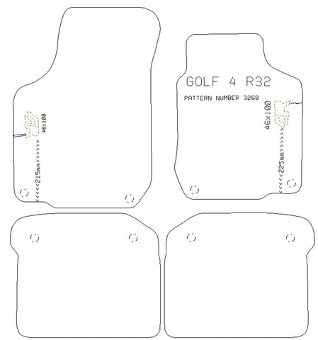 VOLKSWAGEN Vw Golf 4 R32 1997 - 2004 (Round Clips) - Tailored Car Carpet Car Mats - Green Flag Shop