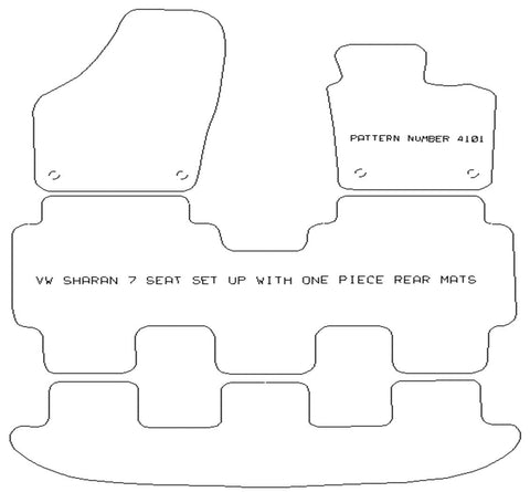 VOLKSWAGEN Vw Sharan 2010> With Full Width Rear Taxi Version - Tailored Car Carpet Car Mats - Green Flag Shop