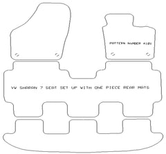 VOLKSWAGEN Vw Sharan 2010> With Full Width Rear Taxi Version - Tailored Car Carpet Car Mats - Green Flag Shop