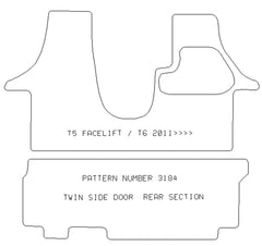 VOLKSWAGEN Vw T5 Facelift /T6 Combi Twin Side Doors (1+2 Rear Seat) - Tailored Car Carpet Car Mats - Green Flag Shop