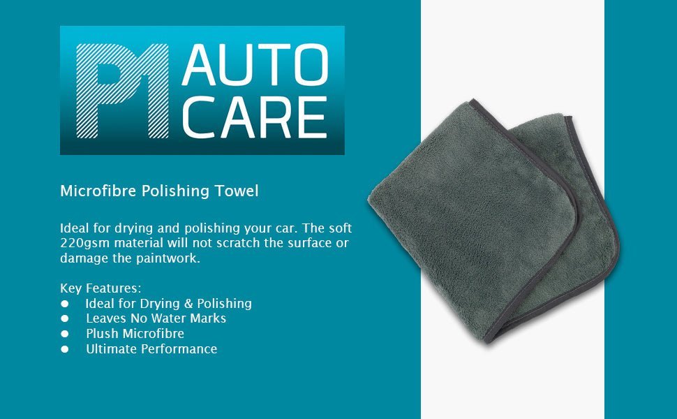 P1 Autocare Microfibre Towel Car Drying and Polishing Cloth - Green Flag Shop